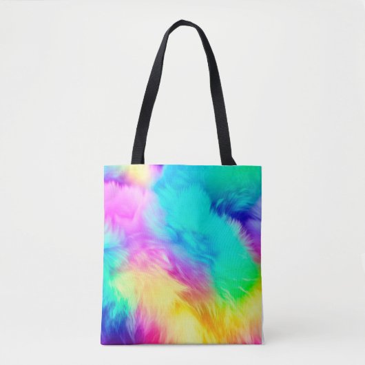 Lebendiges Regenbogen Flauschige Fellstruktur Hint Tasche (Vorderseite)