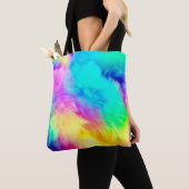 Lebendiges Regenbogen Flauschige Fellstruktur Hint Tasche (Von Nahem)