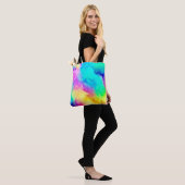 Lebendiges Regenbogen Flauschige Fellstruktur Hint Tasche (Am Model)