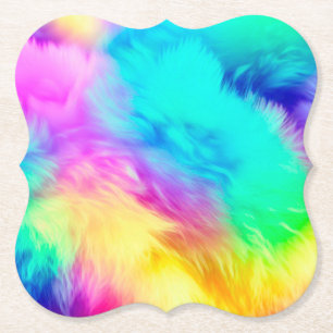 Lebendiges Regenbogen Flauschige Fellstruktur Hint Untersetzer