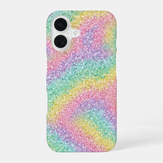 Lebendiges Regenbogen-Glitter-Sparkle-iPhone-Case iPhone 16 Hülle (Rückseite)