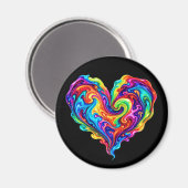 Lebendiges Regenbogen-Herz mit gegossener Farbe Magnet (Vorderseite/Rückseite)