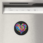 Lebendiges Regenbogen-Herz mit gegossener Farbe Magnet (In Situ (Geschirrspüler))