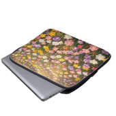 Lebendiges Regenbogen-Lilien-Blumenfeld Laptopschutzhülle (Vorne Knopf)