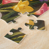 Lebendiges Regenbogen-Lilienblumenfeld Puzzle (Seite)