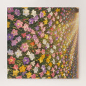 Lebendiges Regenbogen-Lilienblumenfeld Puzzle (Horizontal)