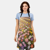 Lebendiges Regenbogen-Lilienblumenfeld Schürze (Getragen)