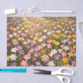 Lebendiges Regenbogen-Lilienblumenfeld Seidenpapier (Handwerk)
