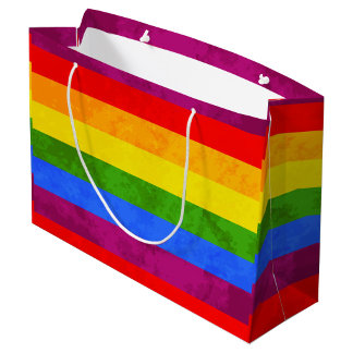 Lebendiges Regenbogen-Stolz-Geschenkpapier Große Geschenktüte