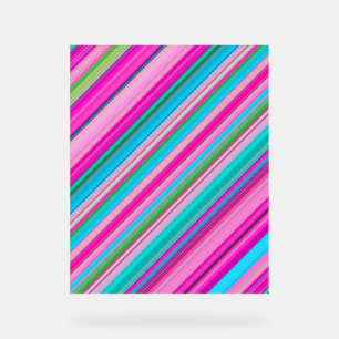 Lebendiges Regenbogen-Streifenmuster-Design Acrylschild