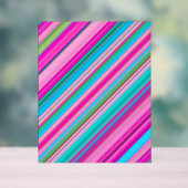 Lebendiges Regenbogen-Streifenmuster-Design Acrylschild (Neutral)