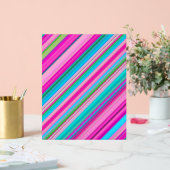 Lebendiges Regenbogen-Streifenmuster-Design Acrylschild (Hochzeit)