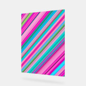 Lebendiges Regenbogen-Streifenmuster-Design Acrylschild (Winkel)