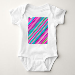 Lebendiges Regenbogen-Streifenmuster-Design Baby Strampler