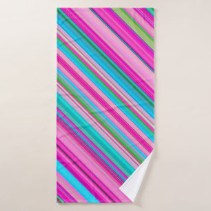 Lebendiges Regenbogen-Streifenmuster-Design Badehandtuch