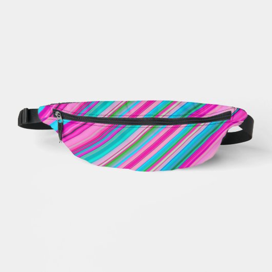 Lebendiges Regenbogen-Streifenmuster-Design Bauchtasche (Vorderseite)