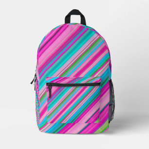 Lebendiges Regenbogen-Streifenmuster-Design Bedruckter Rucksack