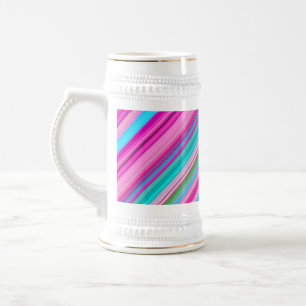 Lebendiges Regenbogen-Streifenmuster-Design Bierglas
