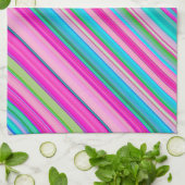 Lebendiges Regenbogen-Streifenmuster-Design Geschirrtuch (Gefaltet)