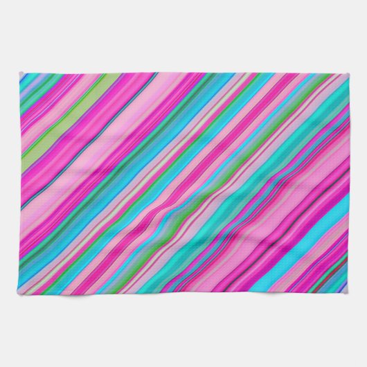 Lebendiges Regenbogen-Streifenmuster-Design Geschirrtuch (Horizontal)