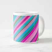 Lebendiges Regenbogen-Streifenmuster-Design Jumbo-Tasse (Vorderseite Rechts)