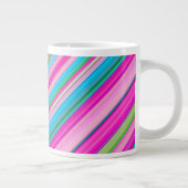 Lebendiges Regenbogen-Streifenmuster-Design Jumbo-Tasse (Rechts)