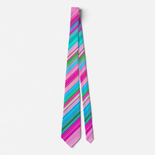 Lebendiges Regenbogen-Streifenmuster-Design Krawatte (Vorderseite)