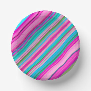 Lebendiges Regenbogen-Streifenmuster-Design Pappteller