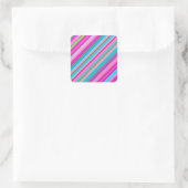 Lebendiges Regenbogen-Streifenmuster-Design Quadratischer Aufkleber (Tasche)