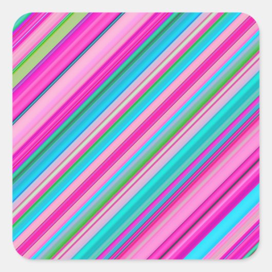 Lebendiges Regenbogen-Streifenmuster-Design Quadratischer Aufkleber (Vorderseite)