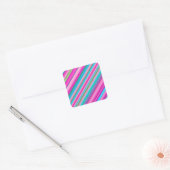 Lebendiges Regenbogen-Streifenmuster-Design Quadratischer Aufkleber (Umschlag)