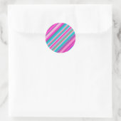 Lebendiges Regenbogen-Streifenmuster-Design Runder Aufkleber (Tasche)