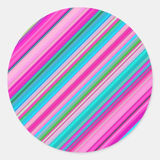 Lebendiges Regenbogen-Streifenmuster-Design Runder Aufkleber (Vorderseite)