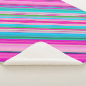 Lebendiges Regenbogen-Streifenmuster-Design Sherpadecke (3/4)