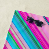 Lebendiges Regenbogen-Streifenmuster-Design Strandtuch (Beispiel)
