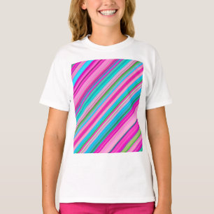 Lebendiges Regenbogen-Streifenmuster-Design T-Shirt