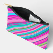 Lebendiges Regenbogen-Streifenmuster-Design Zubehörtasche (Offen)