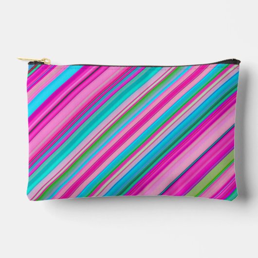 Lebendiges Regenbogen-Streifenmuster-Design Zubehörtasche (Vorderseite)