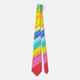 Lebendiges Regenbogenstreifenmuster, farbenfrohe M Krawatte