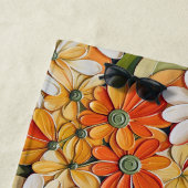 Lebendiges Retro-Blumenmuster-Design Strandtuch (Beispiel)