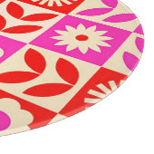 Lebendiges Retro-Blumenmuster Schneidebrett (Ecke)