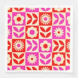 Lebendiges Retro-Blumenmuster-Tisch-Party-Dekor-Se Serviette