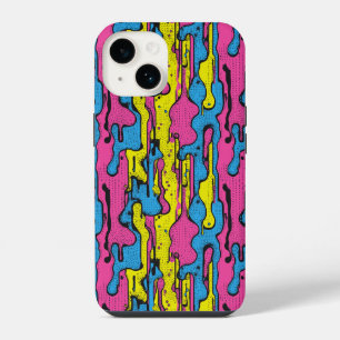 "Lebendiges Retro-Pop-Art-Tropfenmuster iPhone 14 Hülle