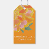 Lebendiges Ringelblumen-Sommer-Hochzeitsgeschenk-T Geschenkanhänger (Vorderseite)