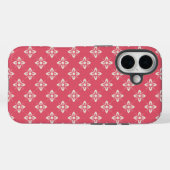 Lebendiges rosa Blumenmuster mit geometrischen Blu Case-Mate iPhone Hülle (Rückseite (Horizontal))