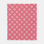 Lebendiges rosa Blumenmuster mit geometrischen Blu Fleecedecke (Vorderseite)