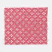 Lebendiges rosa Blumenmuster mit geometrischen Blu Fleecedecke (Vorderseite (Horizontal))