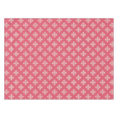 Lebendiges rosa Blumenmuster mit geometrischen Blu Tischdecke (Vorderseite (Horizontal))