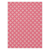 Lebendiges rosa Blumenmuster mit geometrischen Blu Tischdecke (Vorderseite)