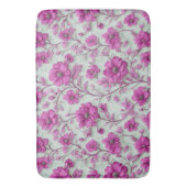 Lebendiges rosa Blumenmuster mit Magenta-Blumen Badematte (Vorderseite Vertikal)